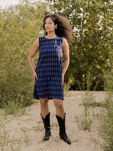 Shelby Shift Dress, Sapphire Ikat