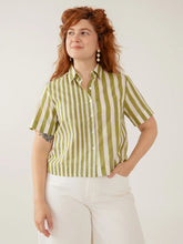Load image into Gallery viewer, Benji Button Down Shirt, Green Stripe
