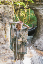 Load image into Gallery viewer, Earth &amp; Sky Bohemian Goddess Starduster Kimono w/Trees
