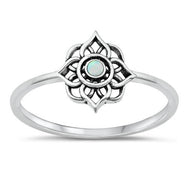 White Opal Mandala Ring, 3 Sizes