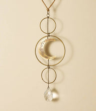 Load image into Gallery viewer, Surya Crescent Moon Brass Suncatcher
