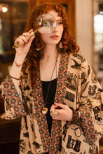 Load image into Gallery viewer, Curiosities Pixie Duster Crop Kimono w/ whimsical print
