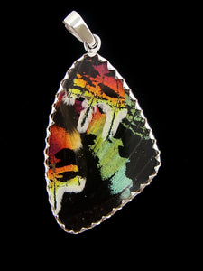 Rainbow Sunset Butterfly Pendant, Medium