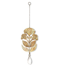 Load image into Gallery viewer, Surya Floral Engraved Brass Suncatcher
