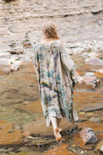 Load image into Gallery viewer, Earth &amp; Sky Bohemian Goddess Starduster Kimono w/Trees

