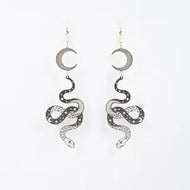 Silver Celestial Snake Earrings