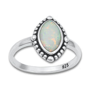 White Opal Boho Ring, 2 Sizes