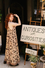 Load image into Gallery viewer, Curiosities Bohéme Maxi Slip Dress w/ whimiscal print
