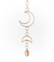 Load image into Gallery viewer, Indukala Small Moon Phase Bell Wind Chime - Handmade
