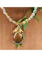 Load image into Gallery viewer, Opal and Smoky Quartz Briolette with Citrine Teardrops Necklace

