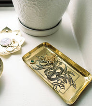 Load image into Gallery viewer, Saanp Snake Dish, Catch All, Jewelry Tray - Etched Brass
