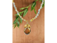 Load image into Gallery viewer, Opal and Smoky Quartz Briolette with Citrine Teardrops Necklace
