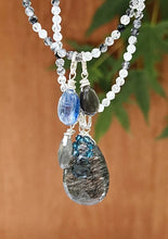 Load image into Gallery viewer, Black Tourmalinated Quartz Briolette with Floaters Necklace
