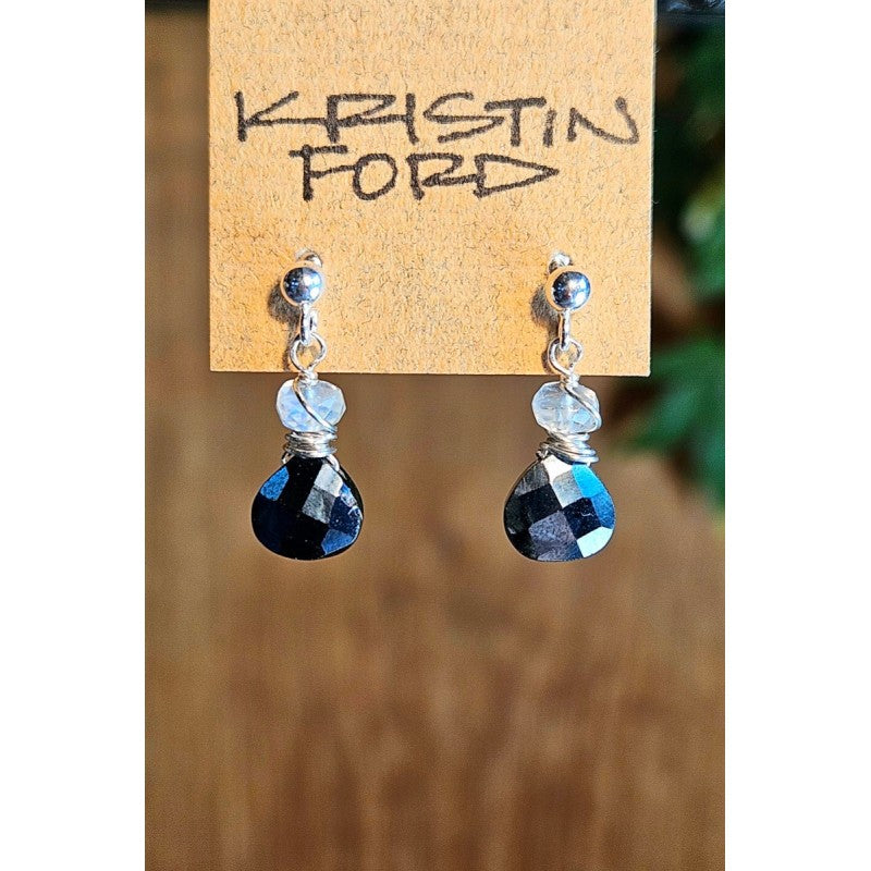Black Spinel Post Earrings