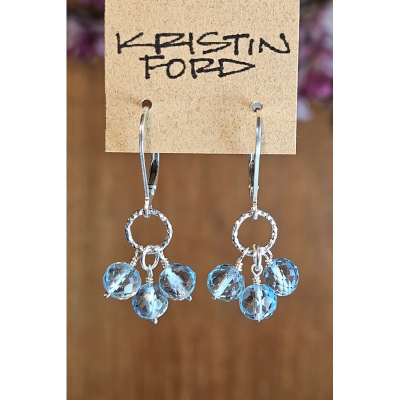 Blue Topaz Trio Earrings
