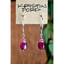 Load image into Gallery viewer, Ruby &amp; Strawberry Quartz Earrings
