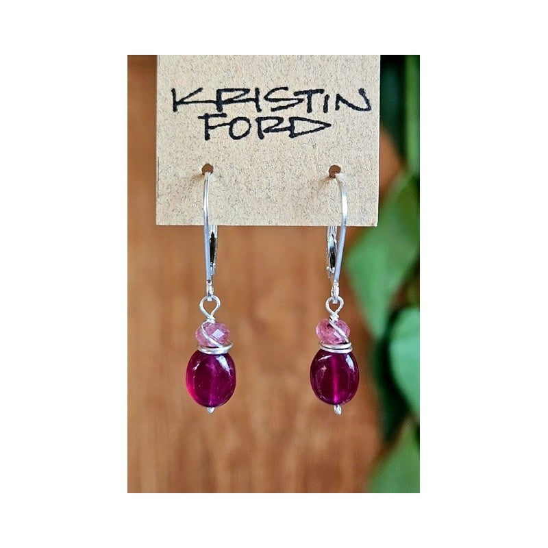 Ruby & Strawberry Quartz Earrings