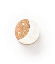 Load image into Gallery viewer, Nakshatra Moon Stars Pivot Box - Bone, Wood, Brass
