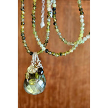 Load image into Gallery viewer, Green Tourmaline, Labradorite, Smoky Quartz &amp; Grossular Garnet Necklace
