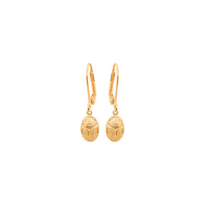 Wee Gold Scarab Earrings