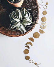 Load image into Gallery viewer, Sideways to the Moon Hammered Brass Garland/Wall Hanging
