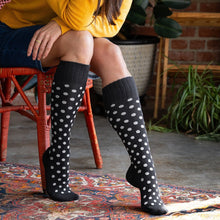 Load image into Gallery viewer, Betty Knee High, Black Polka Dot
