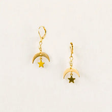 Load image into Gallery viewer, Moon &amp; Star Earrings, 2 Colors
