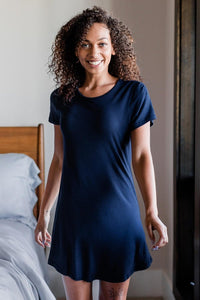 Betsy Organic Bamboo Nightshirt, Indigo