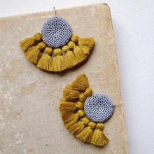 Load image into Gallery viewer, Tougana Disc Tassel Earrings - Multiple Colors
