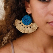 Load image into Gallery viewer, Tougana Disc Tassel Earrings - Multiple Colors
