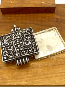 Intricate Sterling Silver Box Pendant