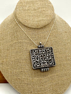 Intricate Sterling Silver Box Pendant