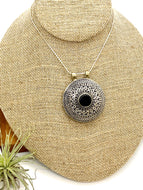 Tribal Round Onyx Pendant