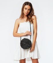 Load image into Gallery viewer, Black Sling Rattan Bag
