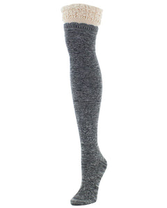 Warped Crochet Over-The-Knee Sock, 2 Colors