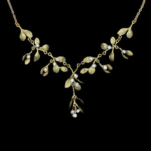 Mistletoe and Pearl Necklace