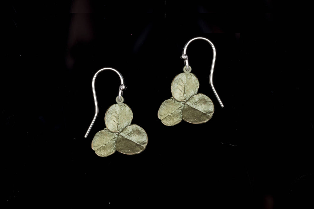 Clover 3 Leaf Wire Drop Earrings