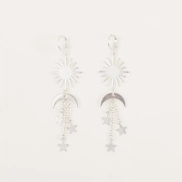 Sun and Moon Dangle Earring, 2 Colors