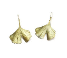 Load image into Gallery viewer, Large Leaf Gingko Earrings
