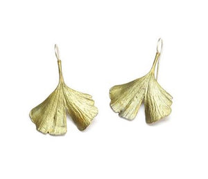 Large Leaf Gingko Earrings