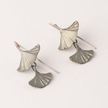 Load image into Gallery viewer, Ginkgo Leaf Double Drop Earrings
