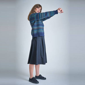 Janna Black Denim Midi Skirt