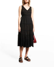 Load image into Gallery viewer, Tiered Embroidered Eyelet Dress
