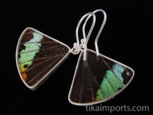 Load image into Gallery viewer, Sunset Fan Butterfly Shimmerwing Earrings
