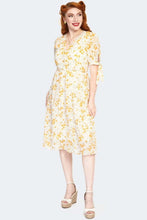 Load image into Gallery viewer, Tie Sleeve Floral Pattern Flare Dress
