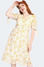 Load image into Gallery viewer, Tie Sleeve Floral Pattern Flare Dress
